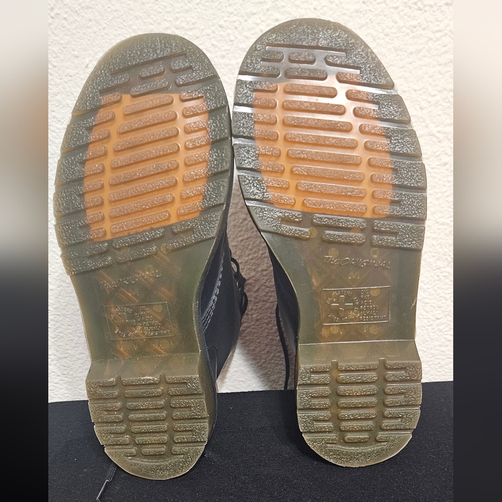 Dr. Martens Vegan Black Boots with Yellow Accents - Picture 3 of 5
